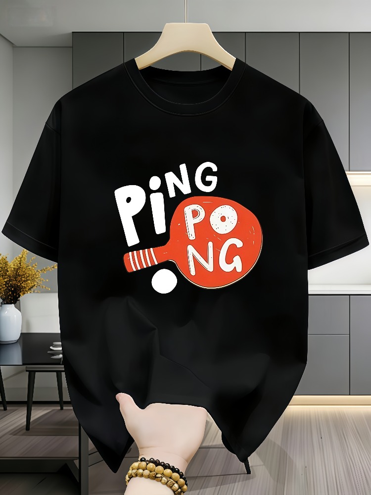 Table Tennis Graphics - Camiseta informal de algodón con gráfico