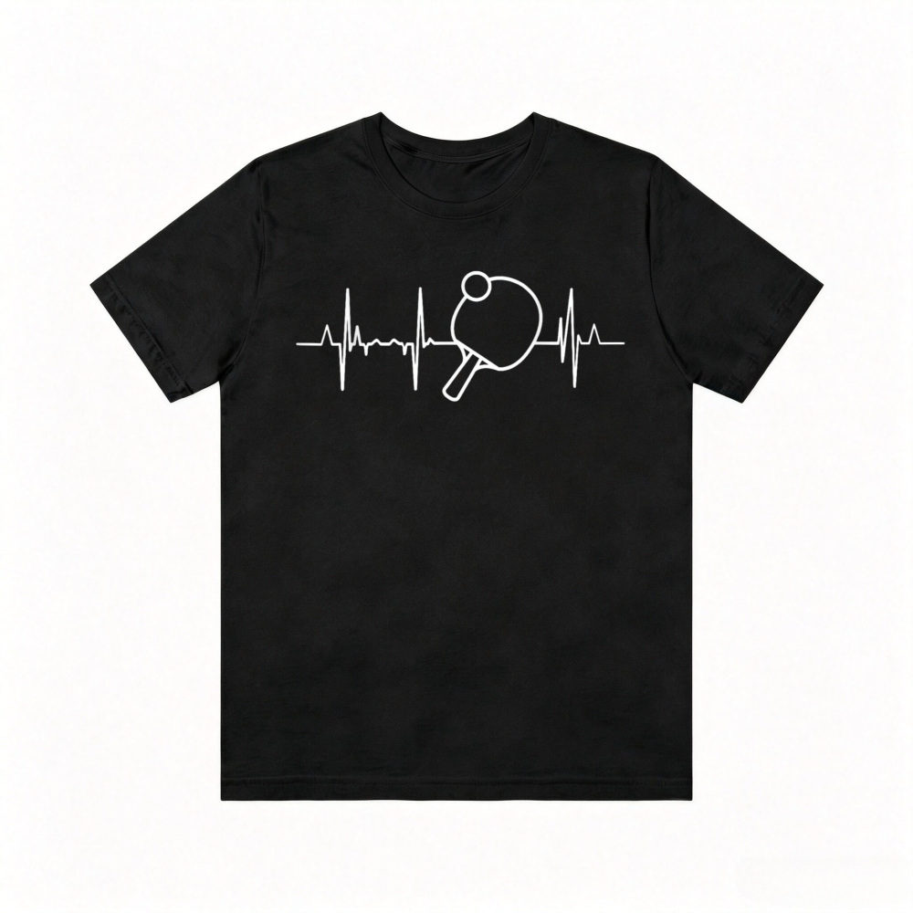 Table Tennis Graphics - Camiseta Deportiva de Manga Corta Estilo